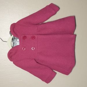 🚫 SOLD 🚫 Toddler Hooded Double Breasted Textured Lined Warm Coat 2T Magenta